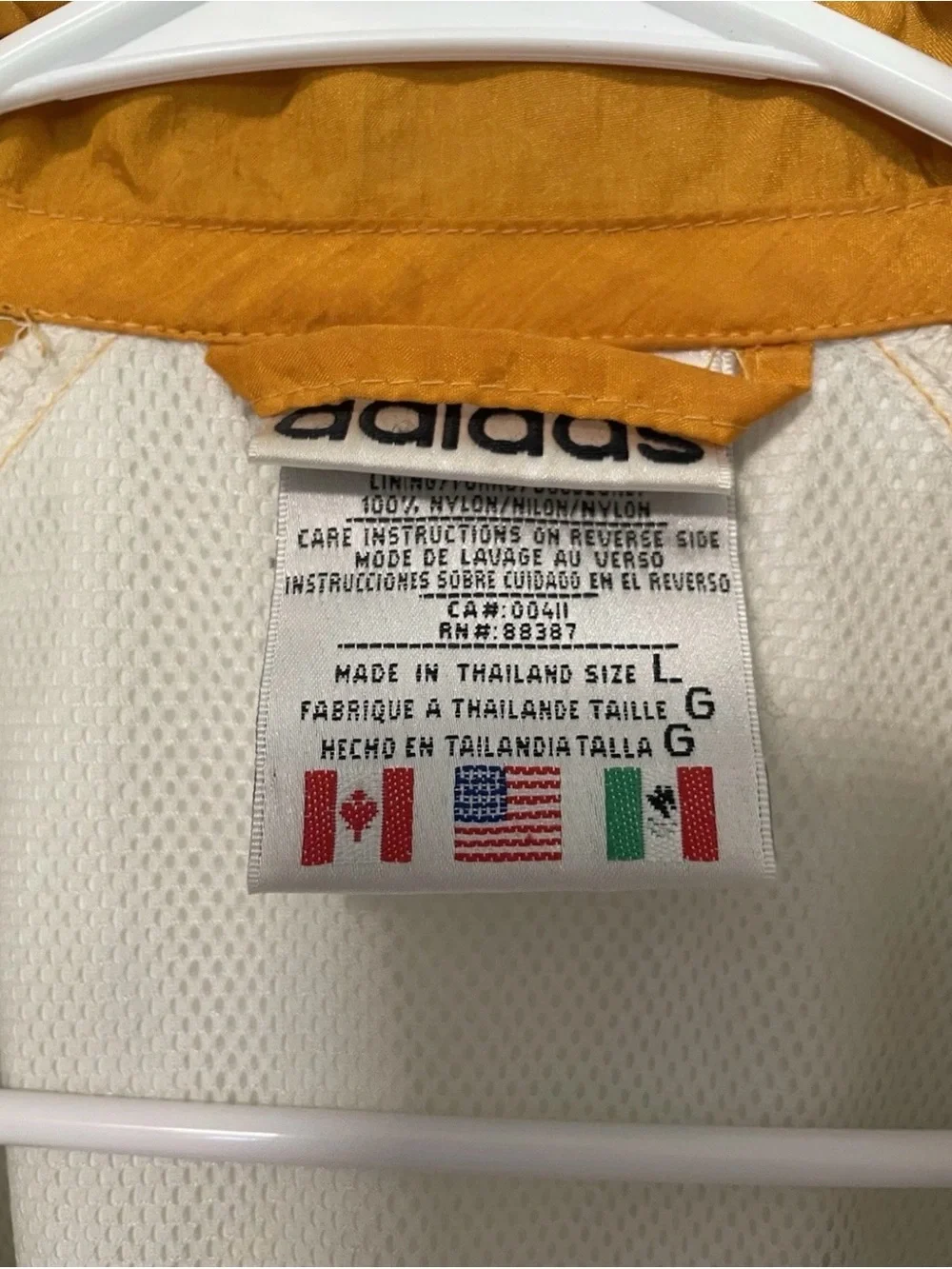 Vintage adidas Men’s White Navy & Gold Windbreaker Jacket